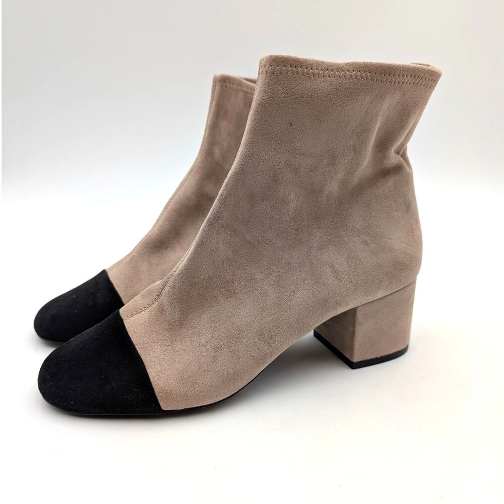 Linea Paolo Willis Block Heel Bootie Side Zip Women's Toffee Size US7M EU37.5